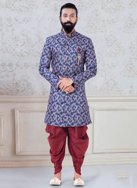 Multi Colour New Designer Festive Wear Fancy Indo Western Mens Latest Collection KS 1143